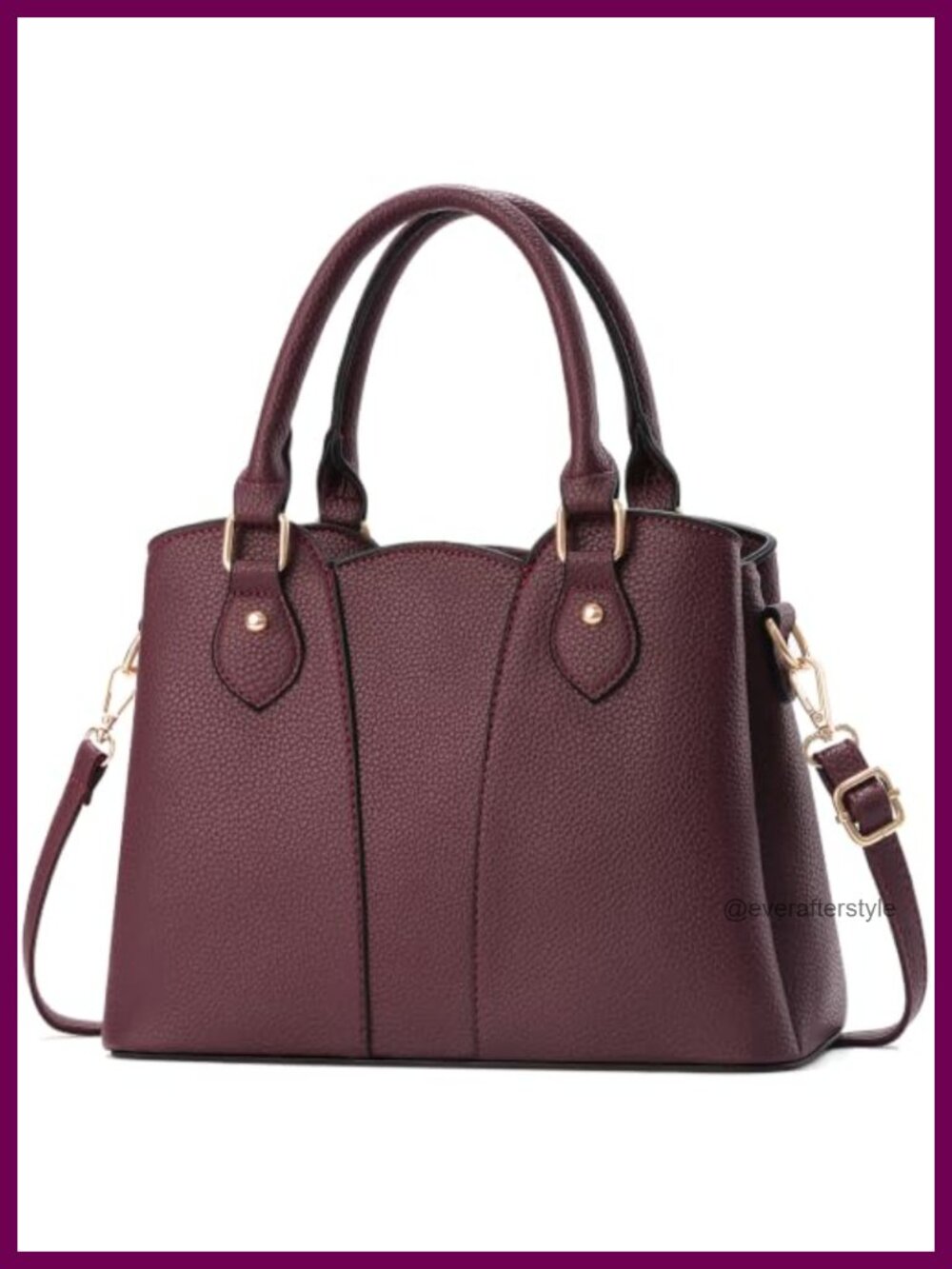 Vegan Leather Crossbody Tote Handbag with Zipper Satchel